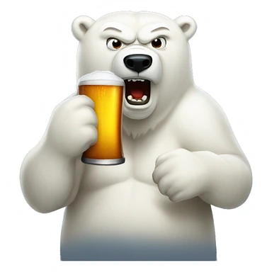 polar bear angry beer sticker