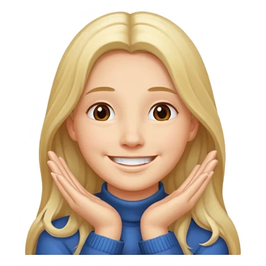 Hands under chin smiling long sticker