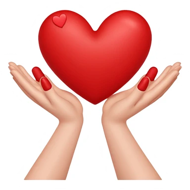 Hands showing red hearts sticker