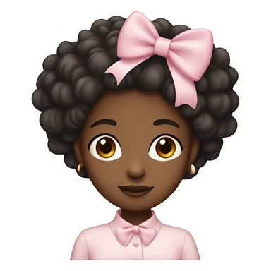 Black Girl with light pink bow  sticker