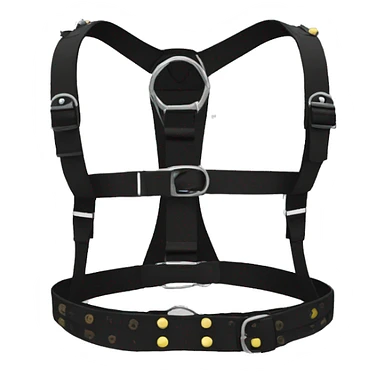 Black punk fashion chest harness sticker