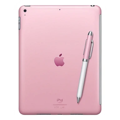 soft pink ipad with white pen sticker