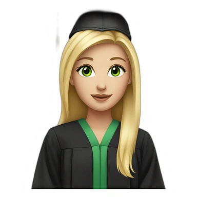 Graduating blonde green eyed girl sticker
