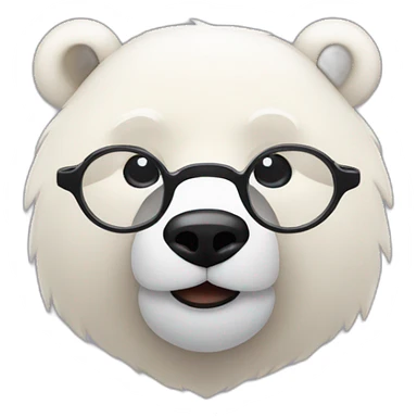 Oso polar con lentes ópticos y barba sticker