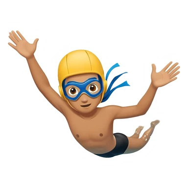 determined pool diver dives into a pool of confidence blue water underneath  sticker