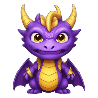purple dragon with yellow eyes wearing wizard clothes sticker