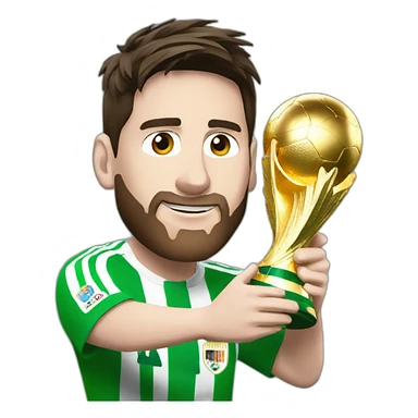 messi with world cup in hand sticker