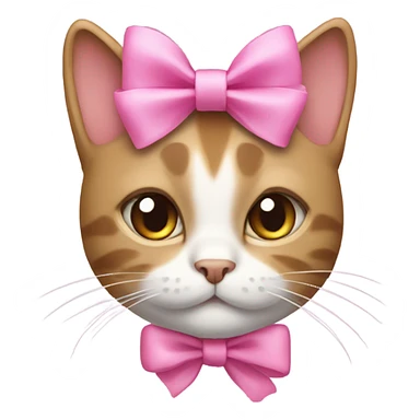 cat with a pink bow sticker