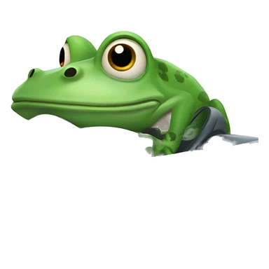 Frog driving a car sticker