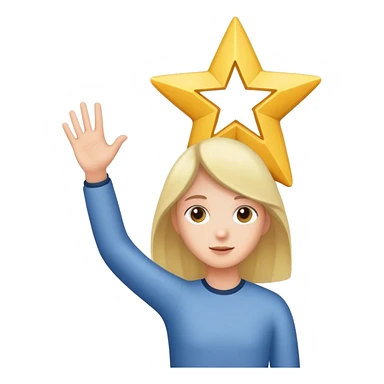 choosing a star with your hand  sticker