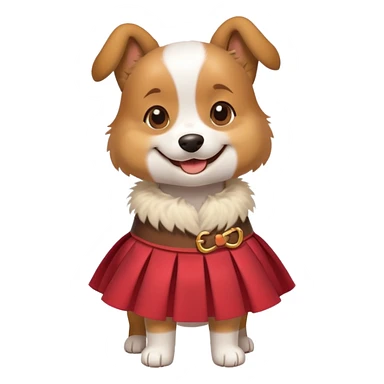 Dog in a skirt sticker