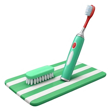 Toothbrush and toothpaste with  green Salah mat sticker