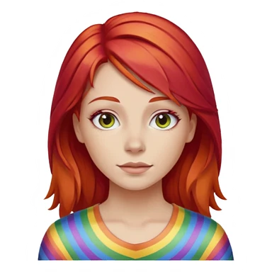 rainbow female with red hair  sticker