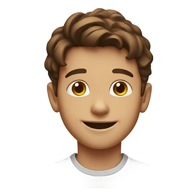 smiling boy portrait with brown hair sticker