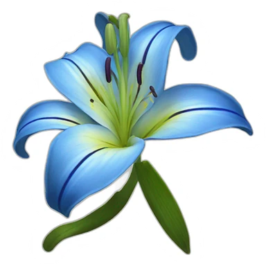 Blue bunch Lily flower sticker