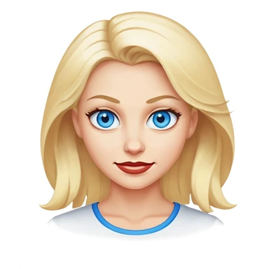 blonde hair blue eyes woman smirking with evil expression sticker