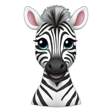 baby zebra with pacifier in the mouth sticker