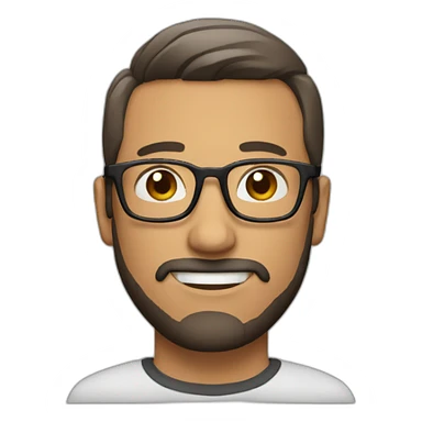 man with short haircut, beard and glasses sticker