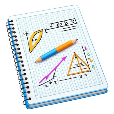 a notebook with lots of mathematical sketches sticker