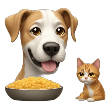 A dog eating a cat sticker