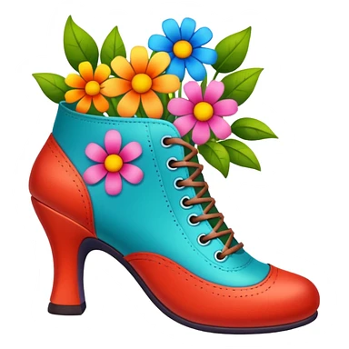 a shoe with flowers inside sticker