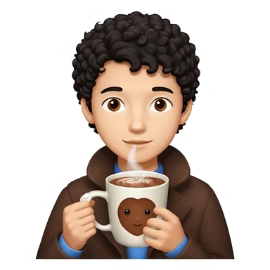 Un homme de 16 ans aux cheveux noirs bouclés avec une couleur de peau, couleur, chocolat chaud, tout skinny  sticker