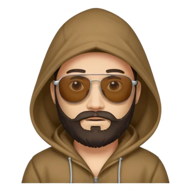 hooded people with beared with sunglass sticker