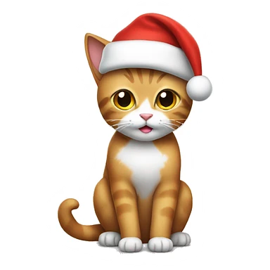 Cat wearing Santa hat sticker