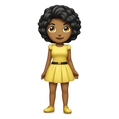 yellow princess with black hair sticker