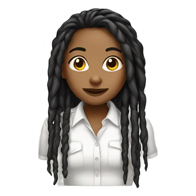 Tan girl with black locs dark white tied shirt  sticker