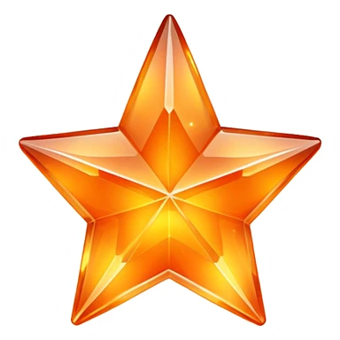 crystal stars orange sticker