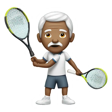Old white person playing tennis sticker