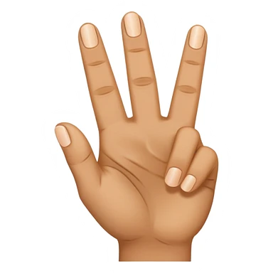 hand with thumb , index finger and middle finger up and the other 2 fingers down  sticker