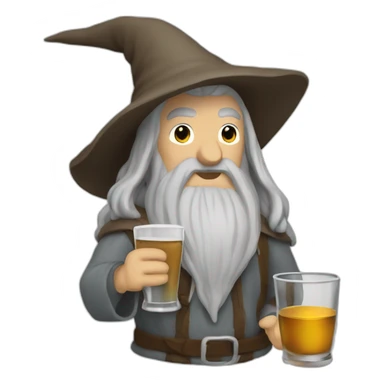 Gandalf drinking warrior sticker