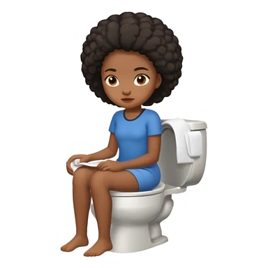 Black girl on the toilet sticker