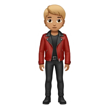 Boy in leather jocket, full body, different colors leather jocket, close up sticker