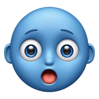 blue surprised emoji face sticker
