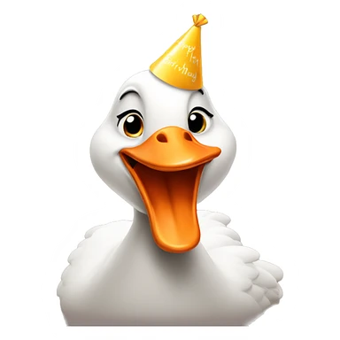Goose with birthday hat sticker