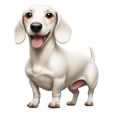 White dachshund with huge muscles sticker