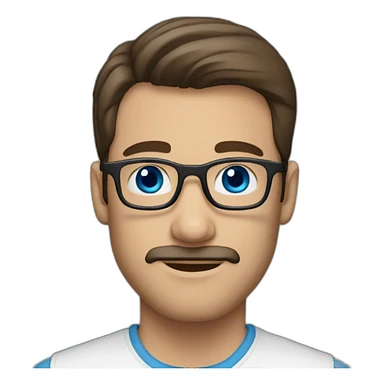 brunette man with blue eyes and glasses and facial hair sticker