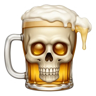 skull drinking beer sticker