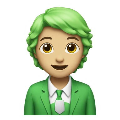 Combination of green heart and birthday cake and bud sticker