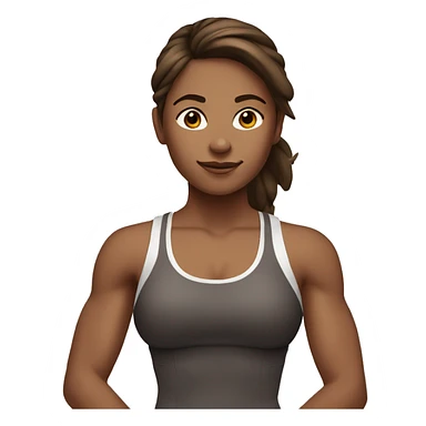 Fitness girl brown hair sticker