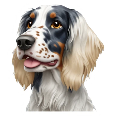 tricolor english setter sticker