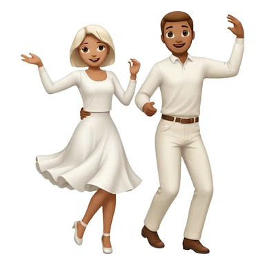 Man and woman dancing white sticker