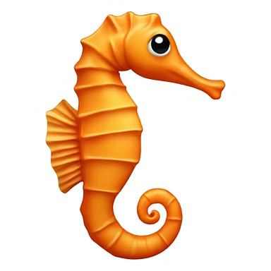 A sea horse that is completely orange with black and white eyes sticker