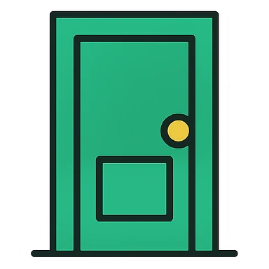 A green door sticker