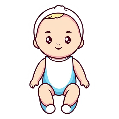Pastel blue baby doll toy sticker