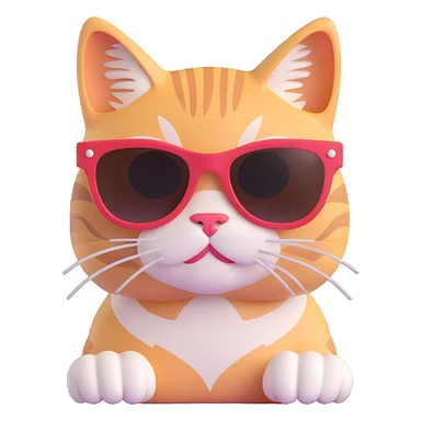 A cat wearing sunglasses sticker