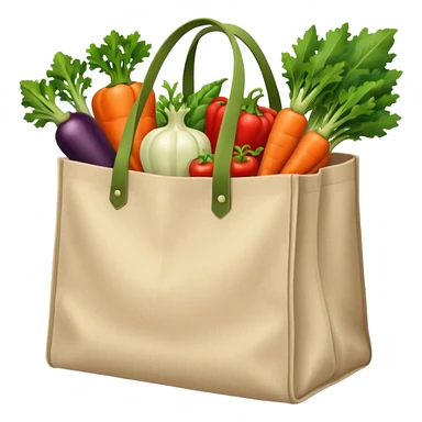 cartoon market bag. top view sticker